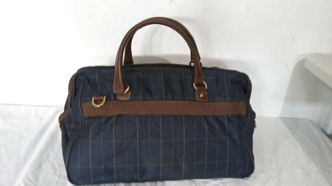 $200 LONDON FOG BRENTWOOD 20" CARRY ON DUFFEL BAG BLUE PLAIDS