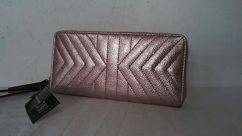 New I.N.C. Glam Metallic Quilted Zip-Around Credit Cards Wallet Bag - evorr.com