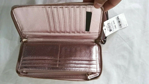 Neuf I. N.c. Glamour Métallique Matelassé Zip-Autour Crédit Cartes Wallet Sac - evorr.com