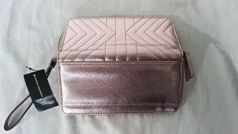 Neuf I. N.c. Glamour Métallique Matelassé Zip-Autour Crédit Cartes Wallet Sac - evorr.com