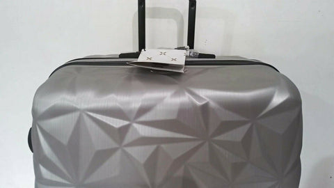$480 Aimee Kestenberg Geo Edge 28" Hardside Expandable Spinner Luggage Silver