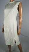 $109 Lauren Ralph Lauren Women's Off White Sleeveless Slit Tunic Dress Size 4 - evorr.com