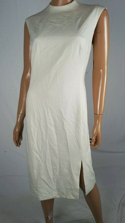 $109 Lauren Ralph Lauren Women's Off White Sleeveless Slit Tunic Dress Size 4 - evorr.com