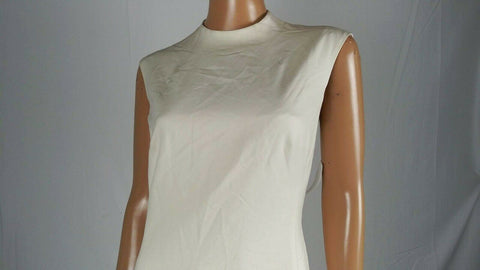 $109 Lauren Ralph Lauren Women's Off White Sleeveless Slit Tunic Dress Size 4 - evorr.com