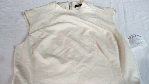 $109 Lauren Ralph Lauren Women's Off White Sleeveless Slit Tunic Dress Size 4 - evorr.com