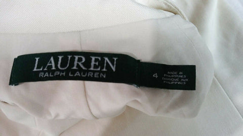 $109 Lauren Ralph Lauren Women's Off White Sleeveless Slit Tunic Dress Size 4 - evorr.com