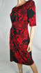 $149 Lauren Ralph Lauren Women's Red Floral Elbow Sleeve Tunic Dress Gathered 8P - evorr.com