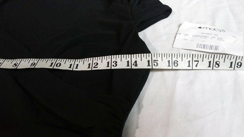 $109 Lauren Ralph Lauren Women's Black Cap Sleeve Tunic Dress Pleated Size 2P - evorr.com