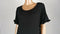 NY Collection Women Scoop-Neck Flare Sleeve Contrast Slit Black Pullover Top XL - evorr.com
