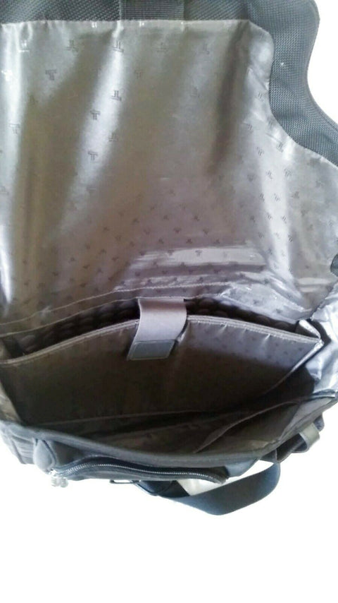 $375 TUMI ALPHA Messenger Laptop Bag Black Nylon Travel Shoulder Bag 26175D4