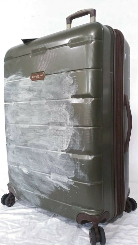 $280 London Fog Brentwood 28" Hard Case Spinner Suitcase Luggage Green Upright