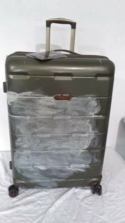 $280 London Fog Brentwood 28" Hard Case Spinner Suitcase Luggage Green Upright