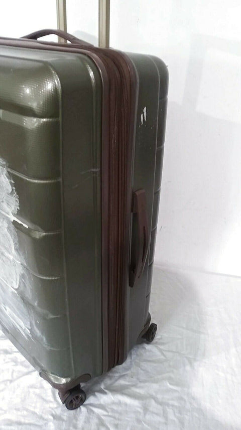 $280 London Fog Brentwood 28" Hard Case Spinner Suitcase Luggage Green Upright