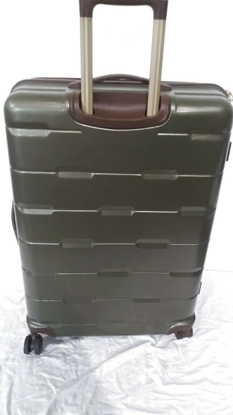 $280 London Fog Brentwood 28" Hard Case Spinner Suitcase Luggage Green Upright