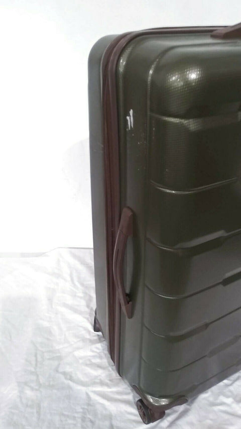 $280 London Fog Brentwood 28" Hard Case Spinner Suitcase Luggage Green Upright