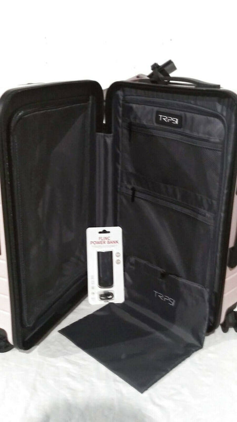 $240 New Trips 22" Carry-On Spinner Suitcase Luggage Pink Hardcase TSA Lock