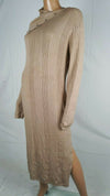 $108 NEW GUESS Women's Long Sleeve Button Neck Sweater Midi Dress Beige XL - evorr.com