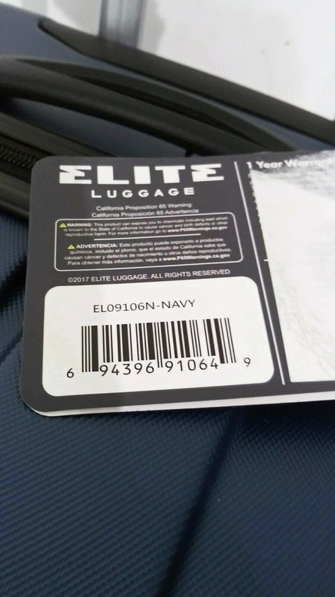 $400 NEW Elite Luggage Capitola 29" Hard Luggage Spinner Wheels Suitcase Blue