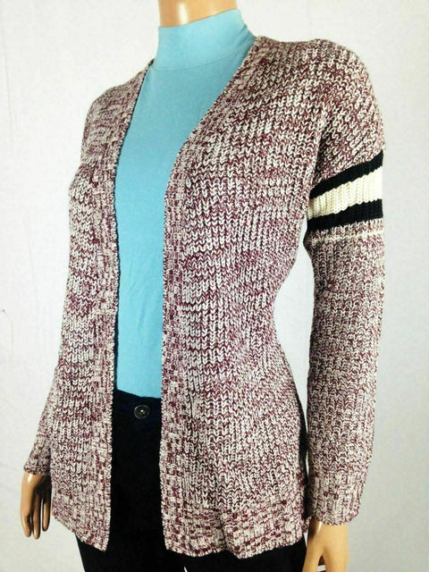 $69 New Hippie Rose Womens Red Long Sleeve Front Open Hi-Low Cardigan Sweater XS