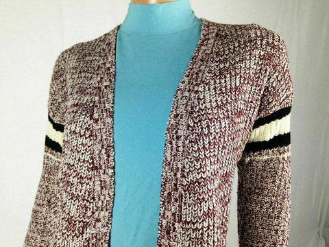 $69 New Hippie Rose Womens Red Long Sleeve Front Open Hi-Low Cardigan Sweater XS