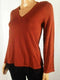 $89 New Style&Co. Women's Long-Sleeve V-Neck Lace Trim Sweater Top Brown Size S