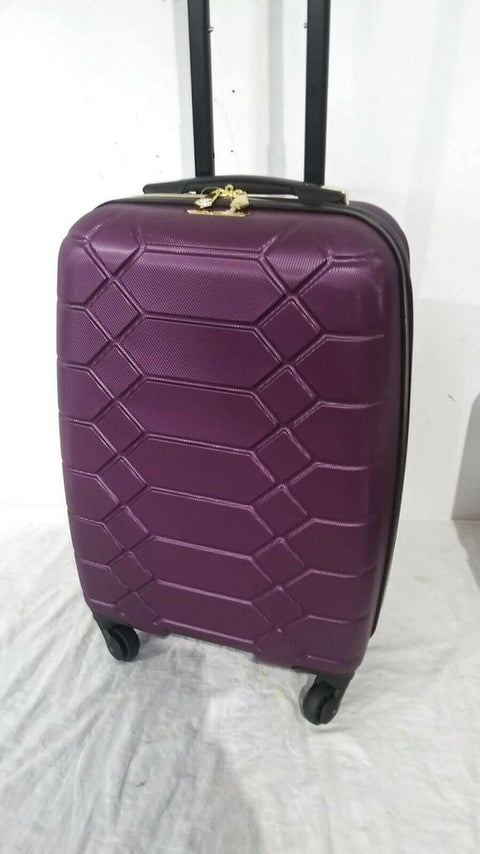 $400 New Aimee Kestenberg Diamond 2-PC Carry-On Luggage Set Underseat Bag Purple
