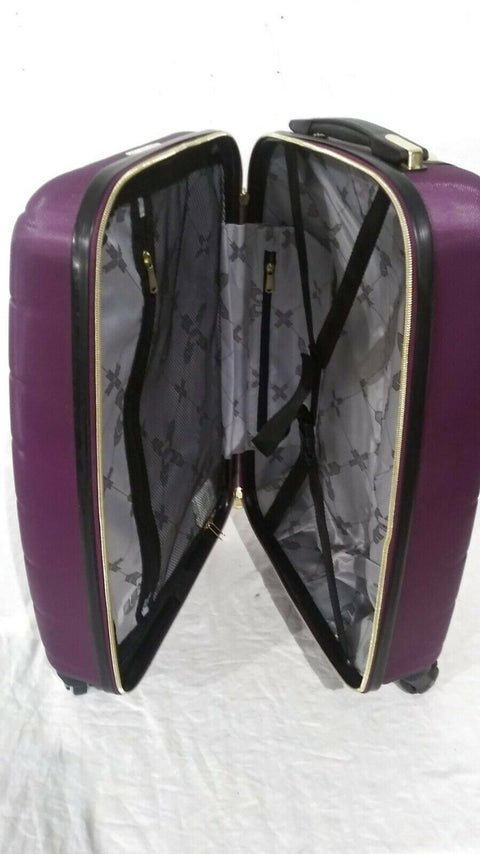 $400 New Aimee Kestenberg Diamond 2-PC Carry-On Luggage Set Underseat Bag Purple