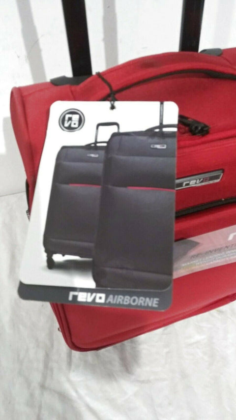 $180 NEW REVO Airborne Carry-On Two Wheeled Suitcase Luggage Red 18"
