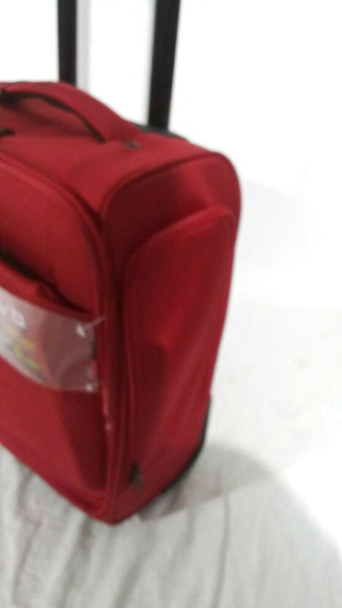 $180 NEW REVO Airborne Carry-On Two Wheeled Suitcase Luggage Red 18"