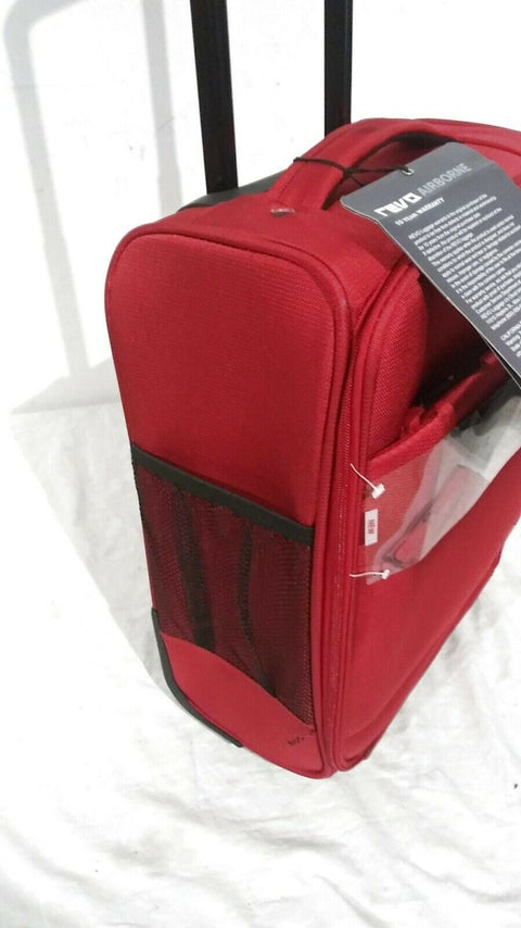 $180 NEW REVO Airborne Carry-On Two Wheeled Suitcase Luggage Red 18"