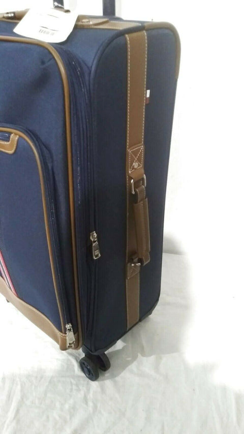 $280 TOMMY HILFIGER Freeport 25'' Lightweight Spinner Suitcase Luggage Blue