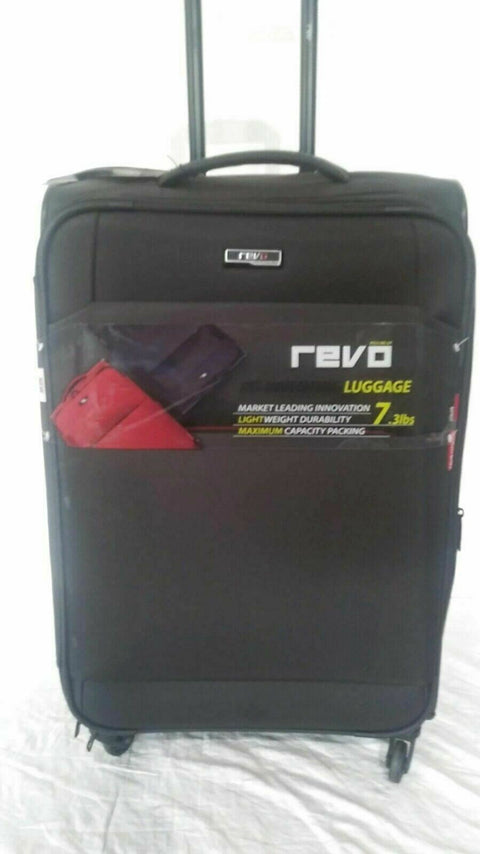 $200 NEW REVO Airborne 25" Soft Shell Spinner Suitcase Luggage Gray