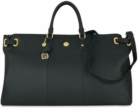 $380 New Joy Mangano Christie Weekender, Black Saffiano Leather Travel bag