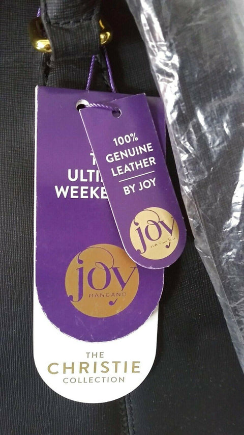 $380 New Joy Mangano Christie Weekender, Black Saffiano Leather Travel bag