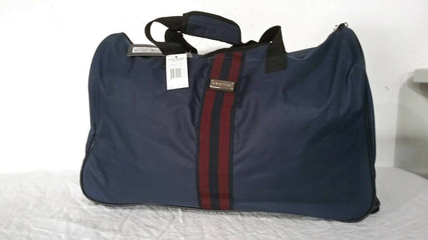 $200 Steve Madden B-Striped 22" Carry On Rolling Wheeled Duffel Bag Blue Navy