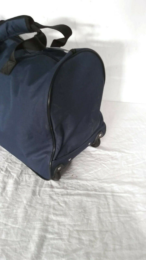 $200 Steve Madden B-Striped 22" Carry On Rolling Wheeled Duffel Bag Blue Navy