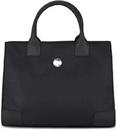 $380 New Joy Mangano Bobby Signature Black Saffiano Leather Tote Travel bag