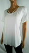NEW NY Collection Women White Short Sleeve Strap Neck Stretch Blouse Top Plus 2X