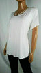 NEW NY Collection Women White Short Sleeve Strap Neck Stretch Blouse Top Plus 2X