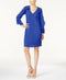 $99 Thalia Sodi Women's Blue Ruffled Illusion V-neck Shift Tunic Dress Large L