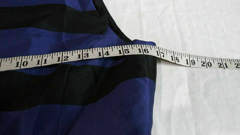 $275 NEW TAHARI Women Black Blue Striped Long Party Gown Dress Belted Size 4