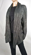 Karen Scott Women Long Sleeve Gray Pointelle Front Open Cardigan Sweater Size L