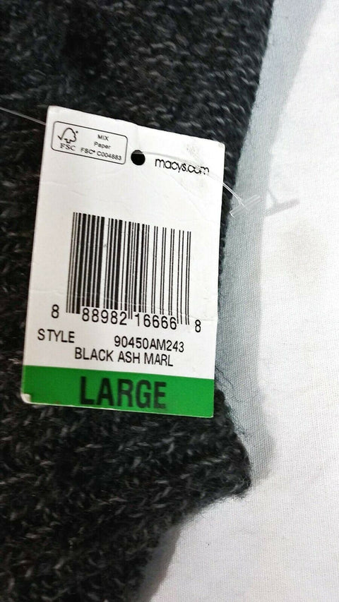 Karen Scott Women Long Sleeve Gray Pointelle Front Open Cardigan Sweater Size L