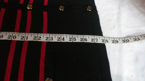 Karen Scott Women Long Sleeve Black Red Stripe Button Cardigan Sweater Plus 3X