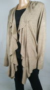 Karen Scott Women Long Sleeve Beige Front Open Ruffle Cardigan Sweater Plus 3X