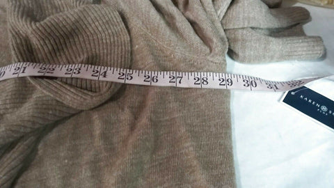 Karen Scott Women Long Sleeve Beige Front Open Ruffle Cardigan Sweater Plus 3X
