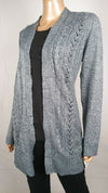 Karen Scott Women Long Sleeve Blue Front Open Cardigan Duster Sweater Plus 1X