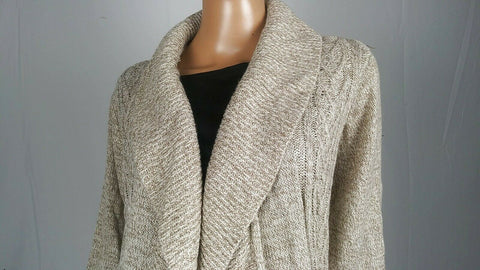 Karen Scott Women Long Sleeve Marl Front Open Ruffle Cardigan Sweater Plus 1X