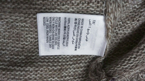 Karen Scott Women Long Sleeve Marl Front Open Ruffle Cardigan Sweater Plus 1X