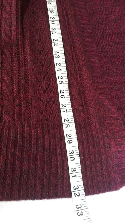 Karen Scott Women Long Sleeve Red Cable Knit Front Open Cardigan Sweater Plus 1X